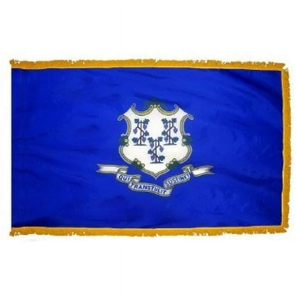 Annin Flagmakers 140790 3 ft. x 5 ft. Indoor and Parade Colonial Nyl-Glo Connecticut Flag with Fringe