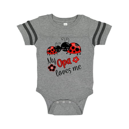 

Inktastic My Opa Loves Me with Cute Ladybugs Gift Baby Boy or Baby Girl Bodysuit