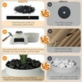 thumbnail image 4 of Cat Litter Box Enclosure with Faux Plant & Real Stones, Hidden Litter Box with Odor Control Carbon Filter, Home DIY Decor Furniture for Large Cat, Black, 4 of 6