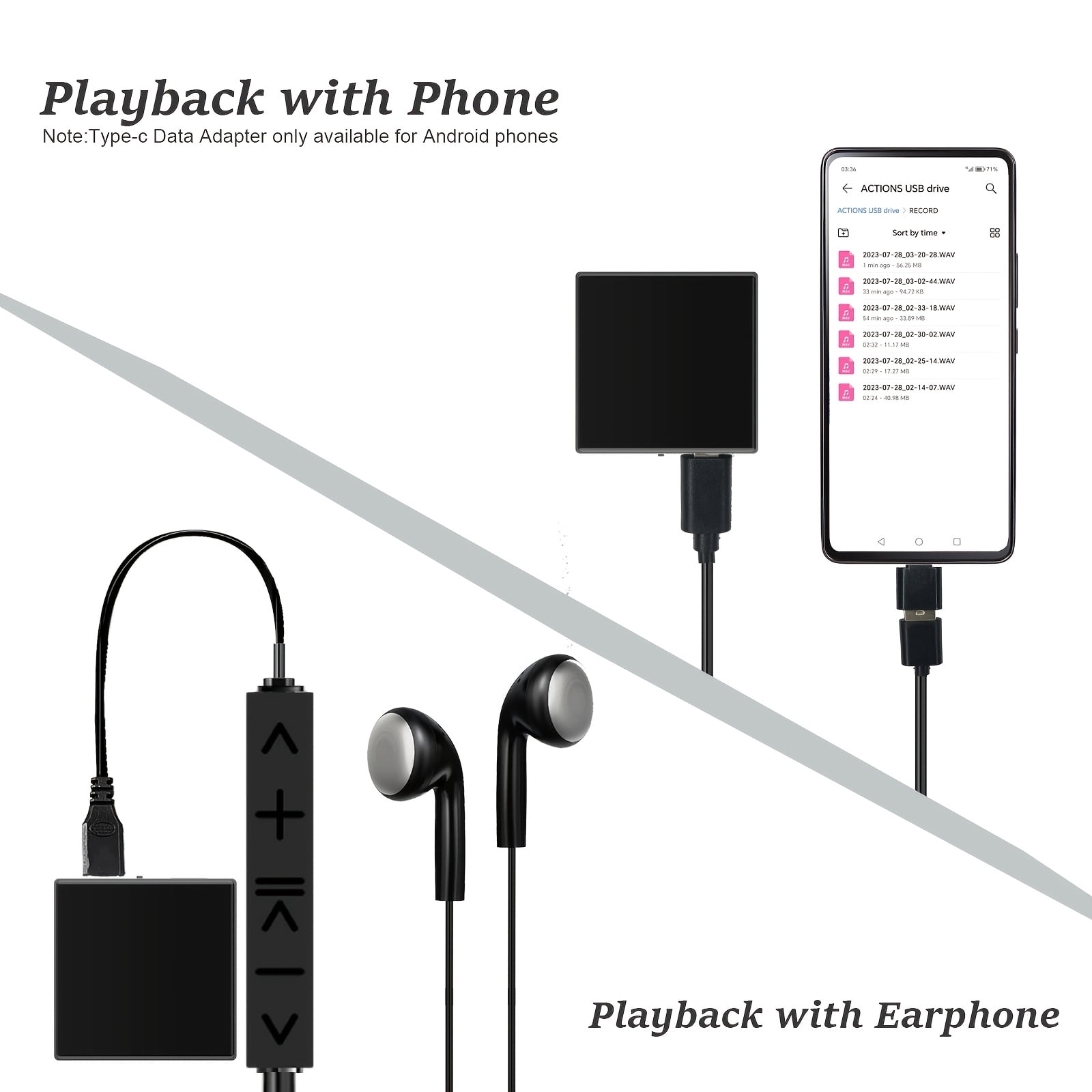 3072Kbps Magnetic Voice Recorder with AI Triple Noise Reduction – 64GB Storage for 4000 Hours, Voice-Activated Recording for Crystal-Clear Lectures, Meetings, and Interviews