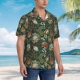 thumbnail image 6 of Uemuo Red Leaves Printed Regular Fit Short Sleeve Casual Hawaiian Shirt for Men,Aloha shirt,Tropical shirt,Floral print shirt,Vacation Beach shirt-XX-Large, 6 of 9