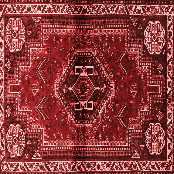 Ahgly Company Indoor Square Persian Red Traditional Area Rugs, 4' Square