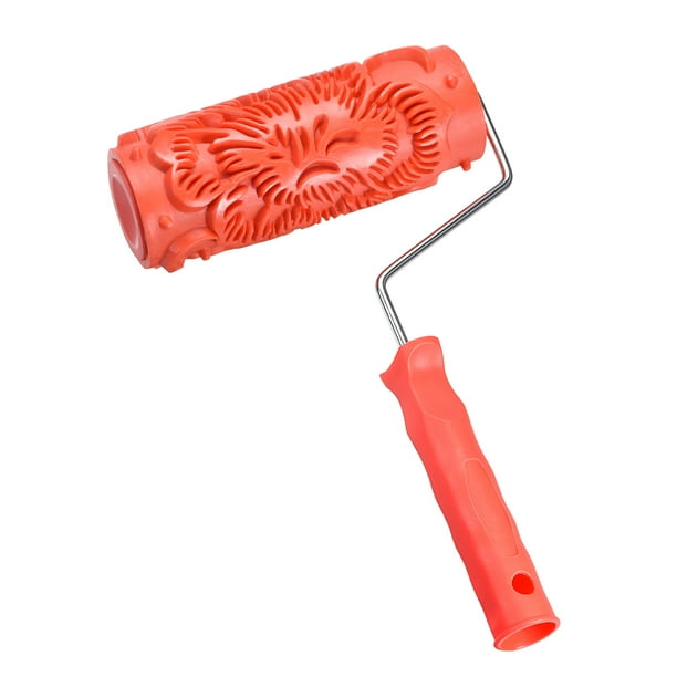 Uxcell 6 inch 085YT Empaistic Wooden Grain Painting Rubber Roller with
