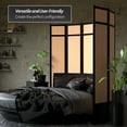 thumbnail image 3 of Red Lantern 7 ft. Tall Jute Shoji Screen - 3 Panel - Black, 3 of 6