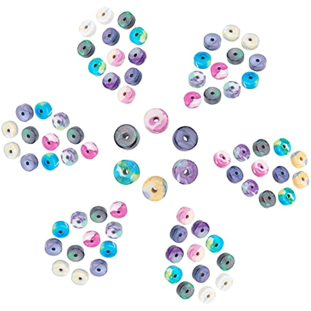 Hvxrjkn Clay Beads Flat Round 2340-2700pcs, Handmade Loose Spacer Bead, Flat Round Beads, Vinyl Disc Beads for Jewelry Making Necklace Bracelet, Kids