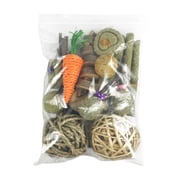 Rabbit Supplies, Rabbit Chew toys, interactive Pet toys, Willow Branches, Orchard Grass Hay, 3 in Wicker Balls, 29 Pc Assorted Pack, Guinea Pig Chew Accessories (170 Chars)