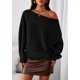 thumbnail image 2 of Suéter PRETTYGARDEN Hombro Descubierto Manga Murciélago Larga XL Negro, 2 of 8