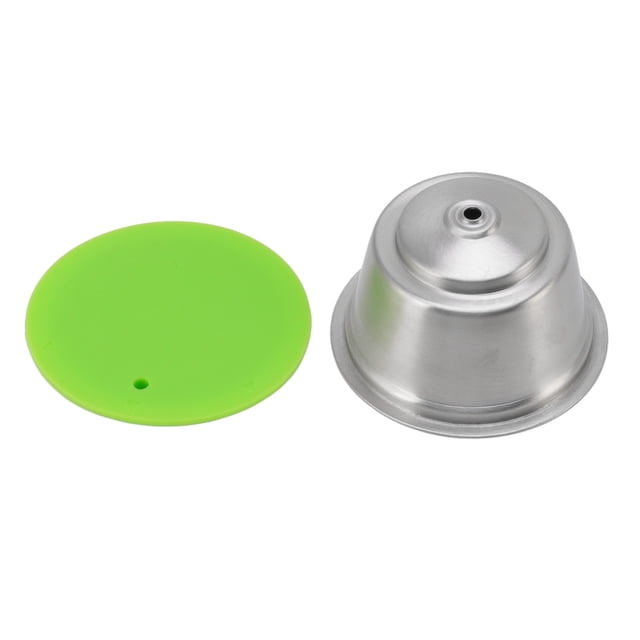 Coffee Filter, Refillable Coffee Silicone Lid Environmental Friendly for Office Green,White