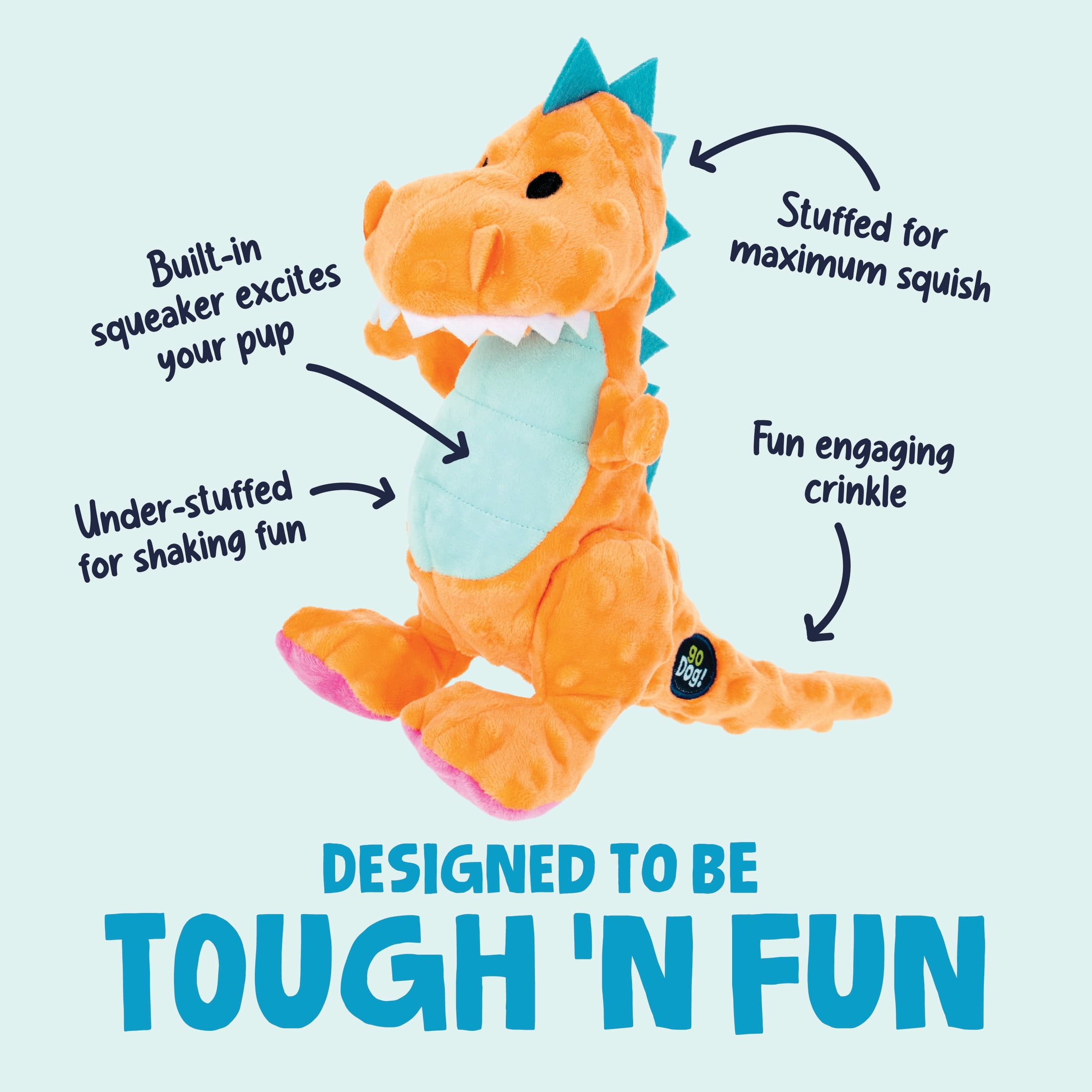 goDog Dinos Trex, Orange, Medium