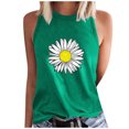 thumbnail image 2 of WREESH Women's Summer Floral Tank Top: Crew Neck Sleeveless Fashionable Print for Warm Weather Style Green, 2 of 5