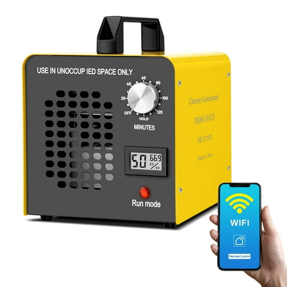 Générateur d'Ozone Commercial 10000mg/h Télécommande Minuterie Machine à Ozone Éliminateur d'Odeurs Industriel O3 Ioniseur Purificateurs Désodorisant Ozonateur pour Pièces, Voiture, Maison, auto, Fumée, Animaux