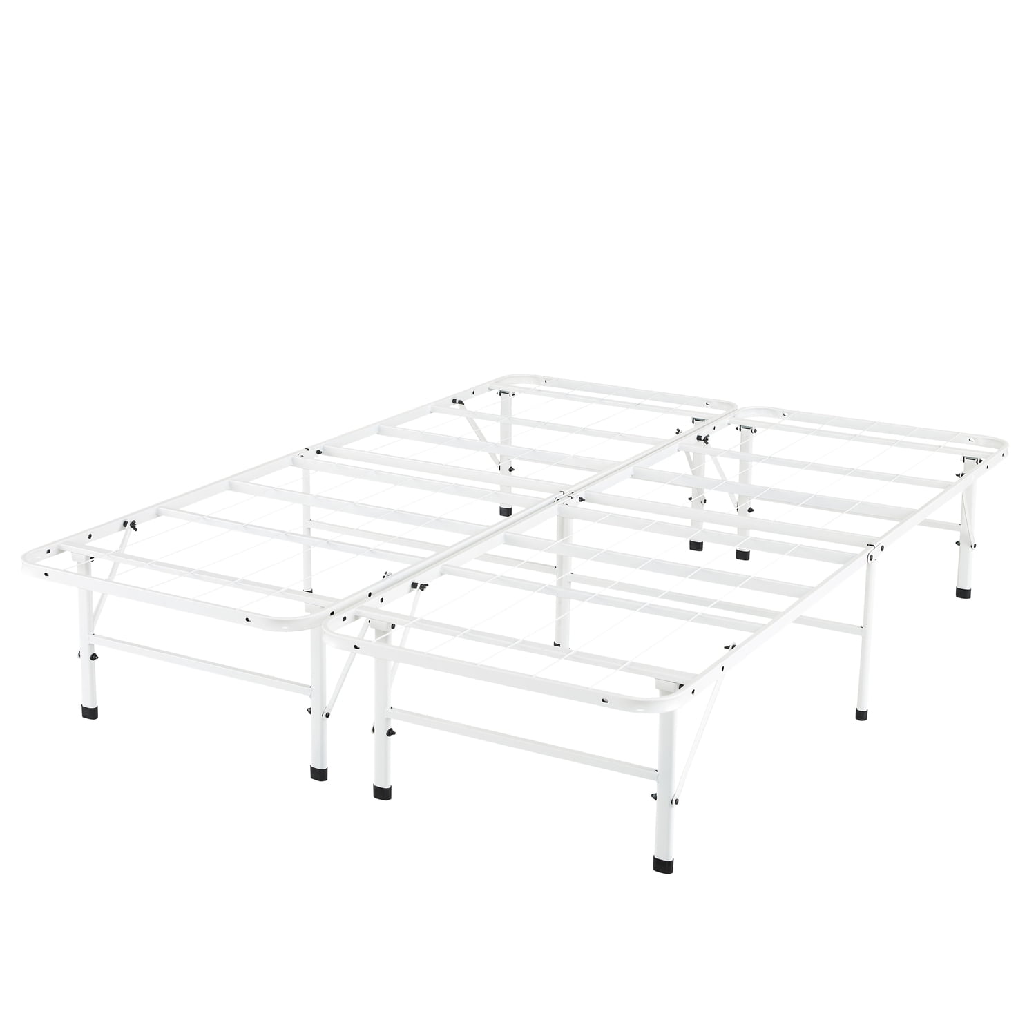 IdealBase 14" Foldable Full Bed Frame, Full Bed Frame – White