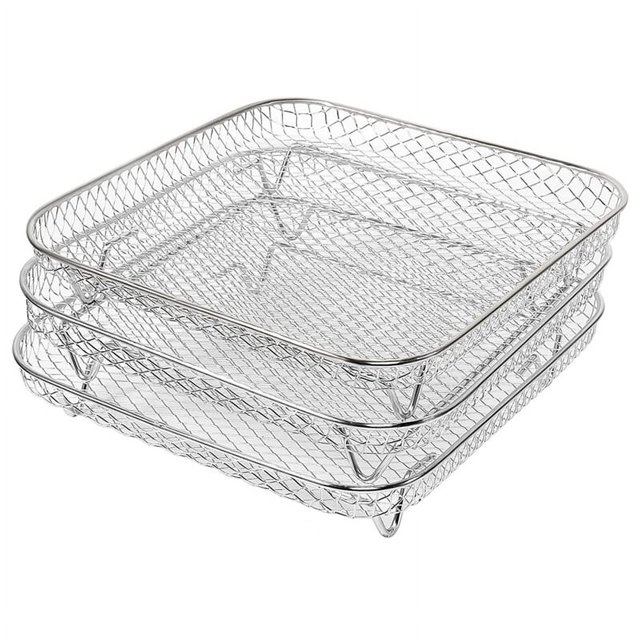 Freidora de Aire de Niveles Rejilla para Asar Herramienta Airfryer de Acero Inoxidable Bandeja para Hornear Rejilla para Asar Freidoras de Aire