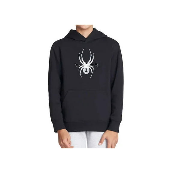 Spyder Youth Boy's Long Sleeve Pullover Hoodie with Kangaroo Pocket (US, Alpha, Small, Regular, Black)