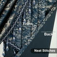thumbnail image 7 of VOGOL Modern Waterfall Swag Valance for Bedroom, Royal Blue Textured Stripe Printing Velvet Curtain with Beaded Tassels, Vintage Rod Pocket Design, 43x110 Inches, 1 Piece, 7 of 7