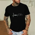 thumbnail image 2 of Bjutir Mens T Shirts Summer Fashion Casual Round Neck Small Print T Shirt Short Sleeve Shirt Black, 2 of 5
