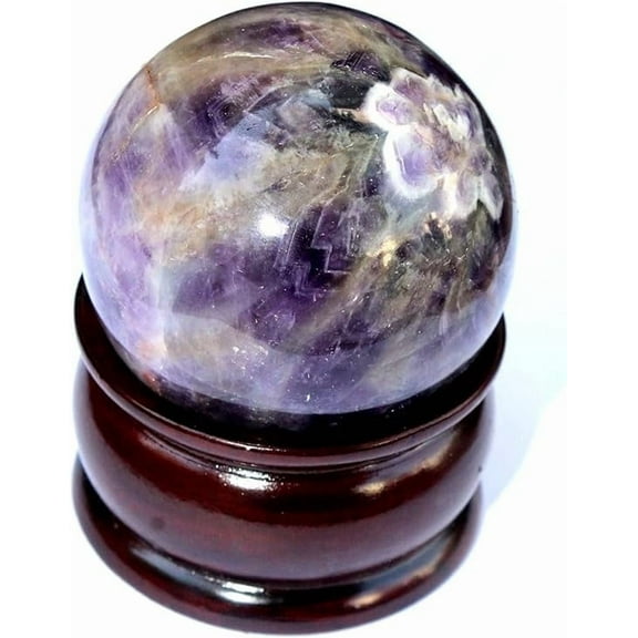 Jet Amethyst Decorative Stone Sphere