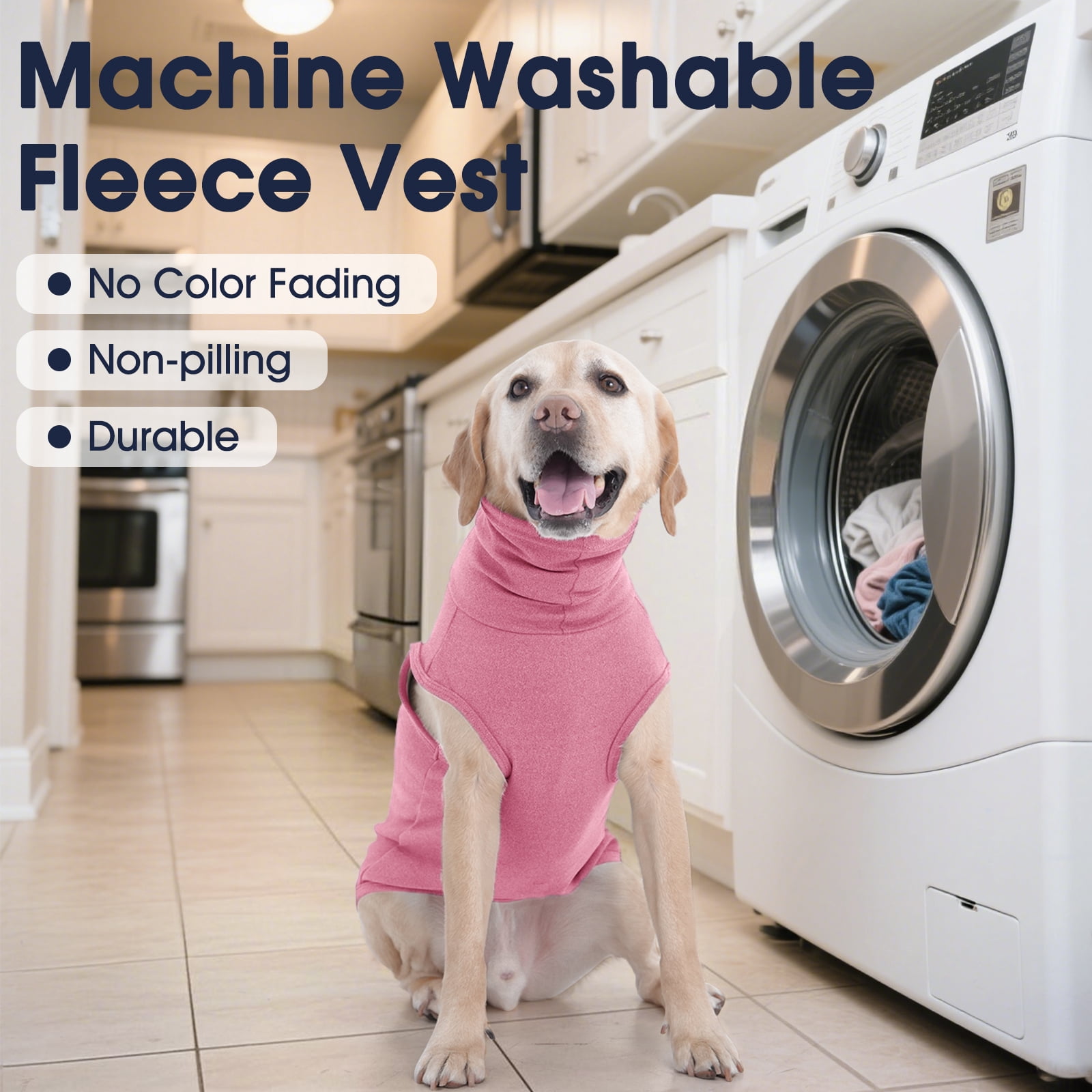 IECOii Small Dog Sweater,Stretch Fleece Vest Blue,Medium,Warm Pullover for Winter Spring and Fall, Soft & Lightweight Dog Sweatshirt Indoor Outdoor Clothes