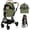 green, variant on Vrhot Foldable 3-in-1 Pet Stroller up to 33 lbs, 4-Wheel for Small Dogs & Cats with Removable Carrier, Height-Adjustable Handle, Black