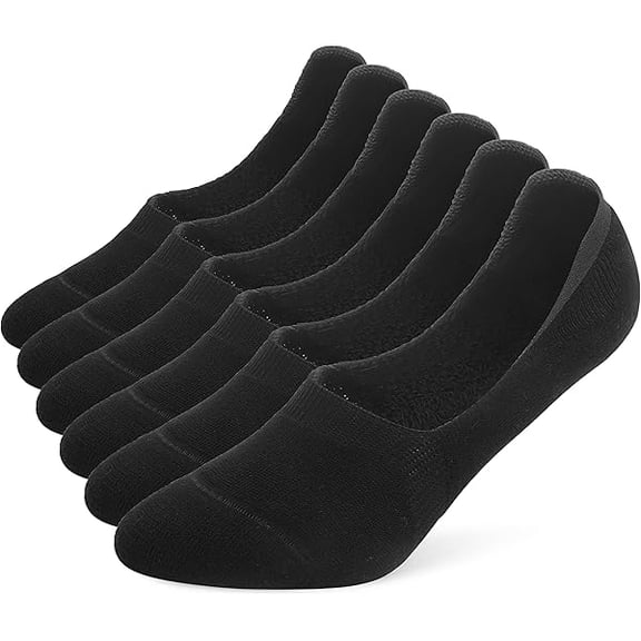 Eryueer 6 Pairs Unisex Thick Cushion Athletic Cotton Non Slip Low Cut Flat Liner No Show Socks