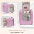 thumbnail image 6 of Travel Toiletry Bag for Women, Makeup Bag Organizer with Hanging Hook Portable Cosmetic Toiletries Case, Make up Accessories for Men, Pink, 6 of 10
