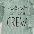 thumbnail image 7 of NOLDARES Baby Girl Newborn Fall Winter Outfits 3Pcs Set Long Sleeve Romper Bell Bottom Pants Headband Clothes,Green,0-3 M, 7 of 7