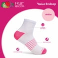 thumbnail image 5 of Fruit of the Loom Womens Value Ankle Socks, 3-Pack, Sock Sizes 4-10, 5 of 9