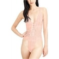 thumbnail image 2 of Free People Womens Gazey Eyes Thong Bodysuit Jumpsuit, Pink, Large, 2 of 2