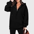 thumbnail image 6 of Womens Tops Casual Women's Long Sleeve Shirt Hooded Long Sleeve Zipper Solid Cardigan Blouse Hoodies Sweatshirt Tops With Pocket, 6 of 8
