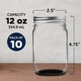 thumbnail image 5 of DISCOUNT PROMOS 12 oz Regular Black Glass Mason Drinking Jars with Lid Set of 10, 5 of 5