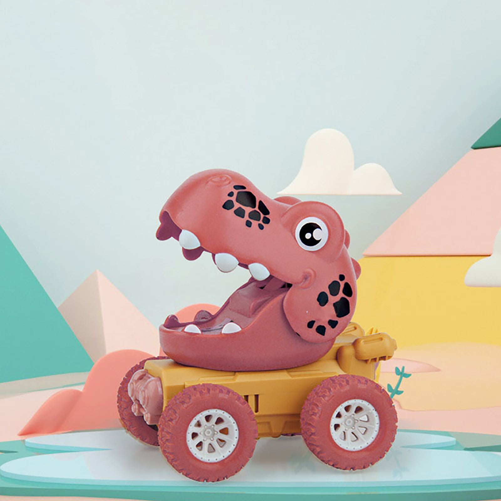 Cartoon Dinosaurs Pull Back Car Toys Model For Children Boys Christmas Gifts 