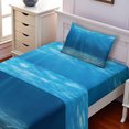 thumbnail image 2 of Ambesonne Ocean Fitted & Top Sheet Set with Sham, Underwater Wilderness, Blue Turquoise, 2 of 5