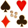 thumbnail image 1 of shiyou-4 pcs Playing Card Enamel Lapel Pin Poker Playing Hand Cards Brooch Pin Playing Cards Brooch, 1 of 4