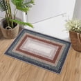 thumbnail image 2 of FairOnly Machine Washable Low Pile Brocade 2'x3' Rug Textured Geometric Non Slip Non Shedding Mat for Kitchen Bathroom,Blue, 2 of 7