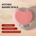 thumbnail image 3 of Báscula de Cocina Multifunción con Forma de Corazón, Color Rosa, Portátil, de Alta Precisión, Digital, 5 Kg/1 G, LCD, Electrónica., 3 of 5