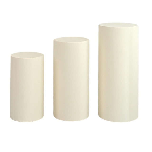 jifeng 2x Cylinder Base Covers Cylinder Base Stand Cover Decor Cylinder Base Covers for beige
