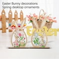 thumbnail image 5 of 2 Pcs Wooden Easter Bunny Decor, Spring Tabletop Ornaments With Egg & Flower Cutout Design, Easter & Home Accents For Festive Spring Ambiance, 5 of 6