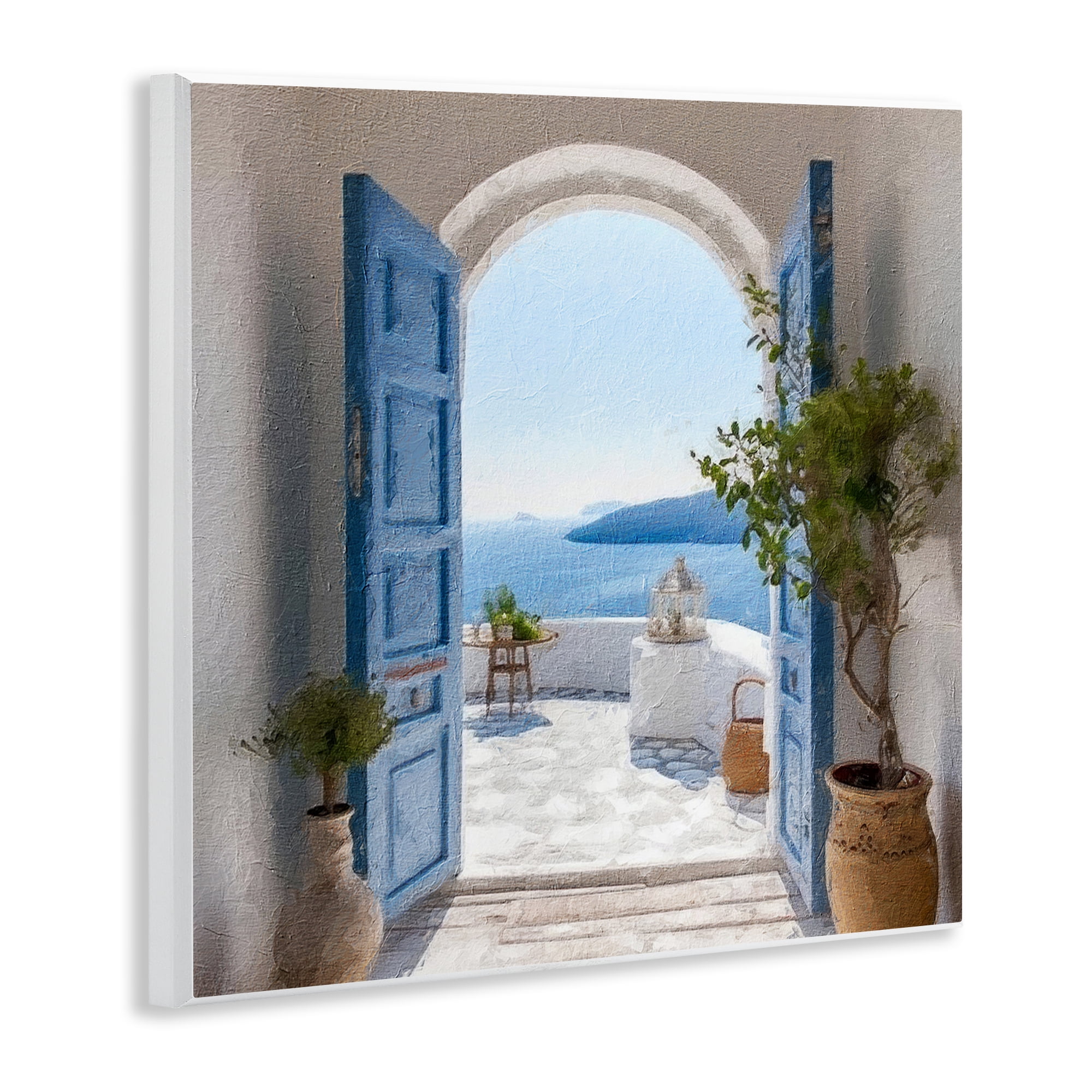Stupell Industries Coastal Doorway to Sea Town & City Painting Unframed Art Print Wall Art, 12 x 12