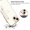 thumbnail image 2 of iPhone 13 Case, iPhone 13 Phone Case Love Heart Cute Case with Wristband Kickstand Holder Soft TPU Plating Bumper Protective Slim Shockproof iPhone 13 Case Cover for Girls Women, White, 2 of 15
