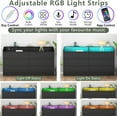 thumbnail image 5 of 6-Drawer Dresser with Power Outlet, Chest of Drawers with LED Light, Modern Dresser with Open Storage Cubby, Double Wide Organizer for Bedroom, Living Room, Entryway, Hallway, Black, 5 of 9