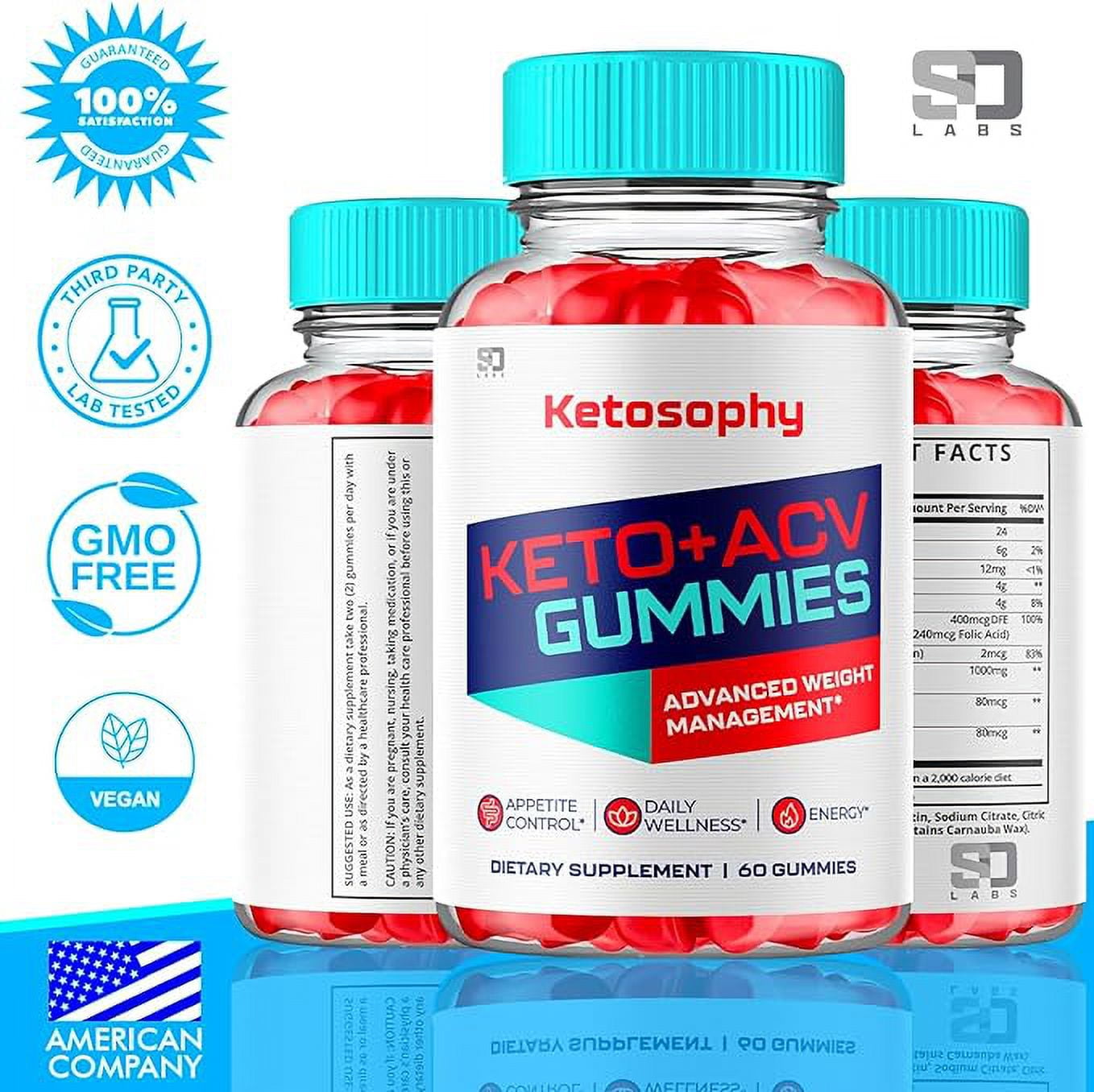 (2 Pack) Ketosophy ACV Keto Gummies, Ketosophy Advanced Weight Loss Gummies (120 Gummies)