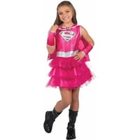 Pink Supergirl Child's Costume, Medium (8-10)