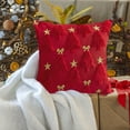 thumbnail image 2 of Christmas Pillow Cover, Red Christmas Tree Bow Star, Village Tree Pillowcase for Sofa Couch Decor, Cotton Plush Fabric, Pillow Case, Winter Snow flower Backdrop, Chair Cushion Cover Bedroom, Reindeer, 2 of 6