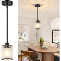Modern Kitchen Island Lighting with Clear Crystal Shade Pendant Light Dinning Room Lighting Fixture, 1 Pack