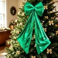 thumbnail image 4 of Big Green Bows Christmas Tree Topper Bows 40*16in Large Satin Bow for Hoom Wall Backdrop Room Decorations for Wedding Birthday Party, 4 of 9