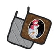 thumbnail image 2 of Carolines Treasures SS8793PTHD Snowman with Papillon Pair of Pot Holders, 7.5HX7.5W, multicolor, 2 of 2