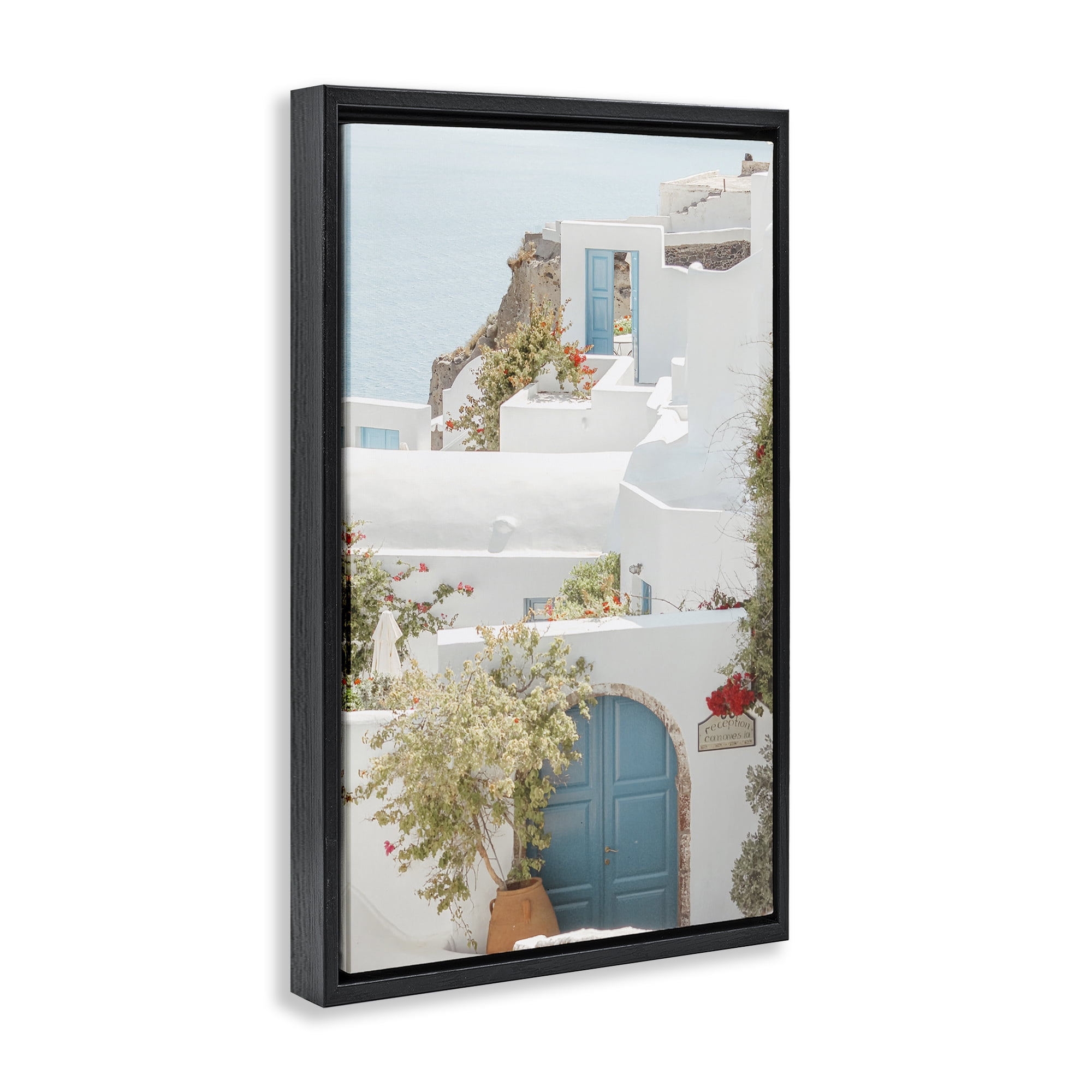 Stupell Industries Coastal Town Doorways Town & City Photography Black Floater Framed Art Print Wall Art, 17 x 25