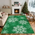 thumbnail image 5 of Memoryfield Christmas Area Rug 5' x 7' Washable with Non Slip TPR Backing, Low Pile Christmas Snowflakes Winter Rugs, Xmas Decoration Carpets for Nursery Bedroom Dining Room, Green, 5 of 9