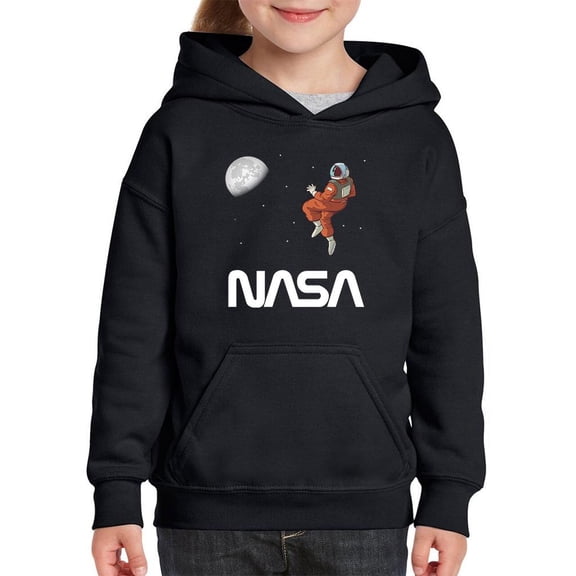 NASA Nasa Astronaut Gazing Moon Hoodie Juniors -NASA Designs, x-Large