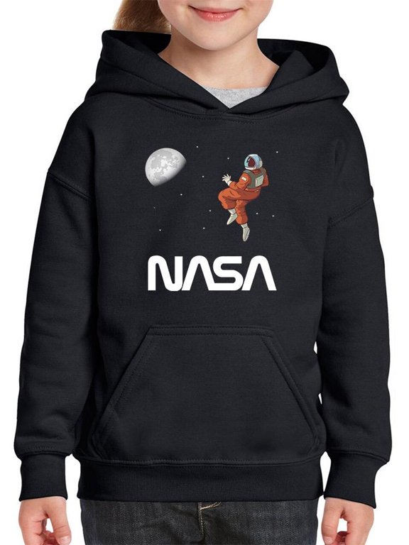 Astronaut Gazing Moon Hoodie Juniors -NASA Designs, Medium